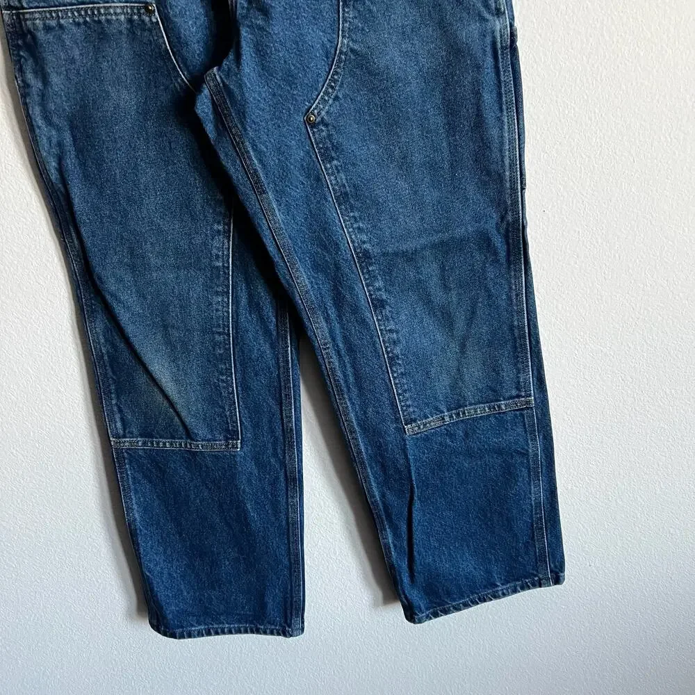 Carhartt B73 DST denim blue jean double knee work wear carpenter pants